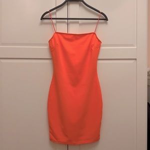 Neon Coral Mini Dress